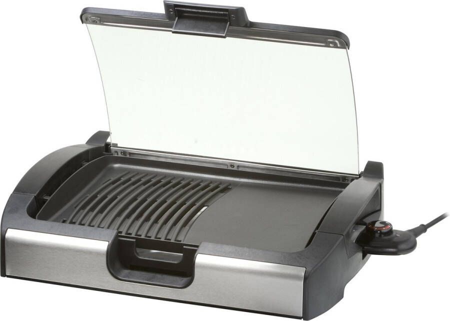 Steba VG200 Elektrische Barbecue Tafelgrill met glazen deksel 29x40 cm 2200 Watt