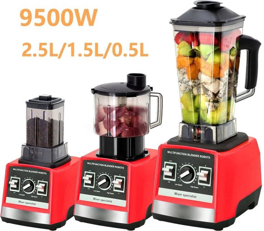 SteeFly Krachtige 3 in 1 blender 9500W 2 5 1 5 0 5L Containers 38.000rpm Voor fruit vlees of koffiebonen 220V aansluiting