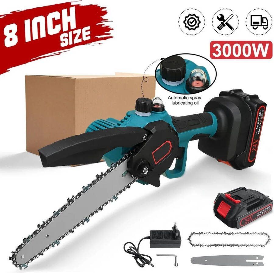 SteeFly 3000W mini ketting snoeizaag Met Een 24V Oliemachine Lithium Batterij Trimmen Tuin Elektrisch Gereedschap