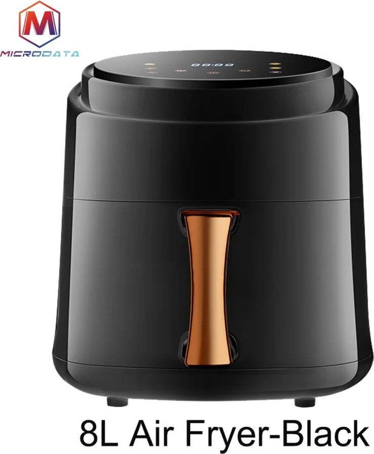 SteeFly Airfryer 8L inhoud 1400W Touchscreen Hetelucht Meerdere functies Olievrije Airfryer Zwart