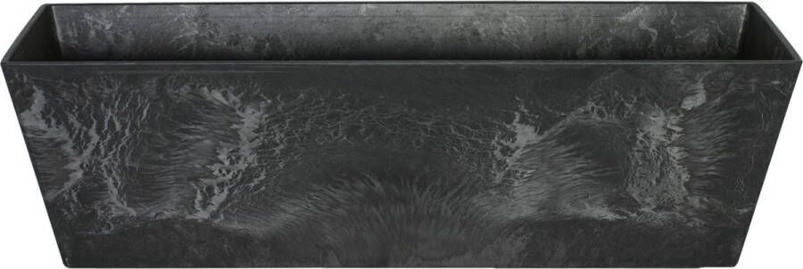 Ter Steege Bloempot plantenpot balkonbak gerecycled kunststof steenpoeder zwart dia 74 x 17 cm en hoogte 17 cm Binnen en buiten gebruik