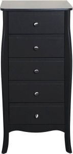 Leen Bakker Ladekast Baroque 5 lades donkergrijs 102x51x45 cm