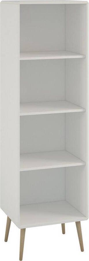 Leen Bakker Boekenkast Soft Line smal wit 166x49x33 2 cm
