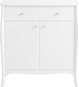 Hioshop Baroque dressoir met 2 deuren en 1 lade wit gelakt.