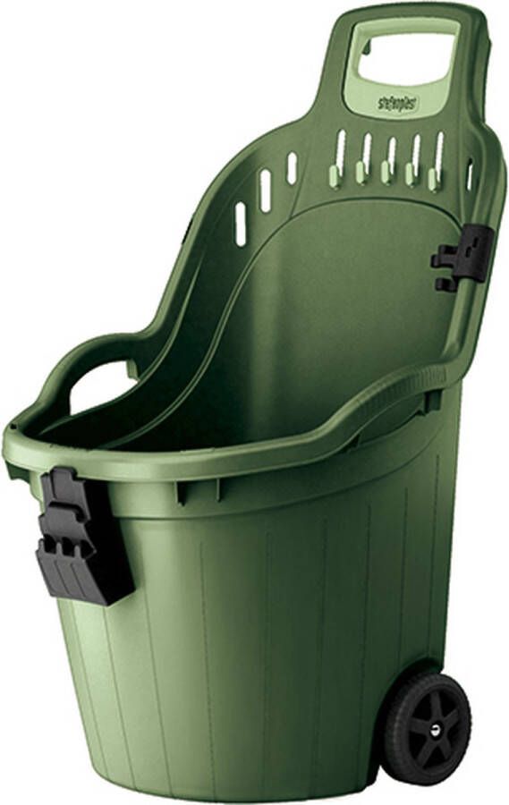 Stefanplast Tuintrolley tuinkar afvalkar afvaltrolley kruiwagen 50 liter groen