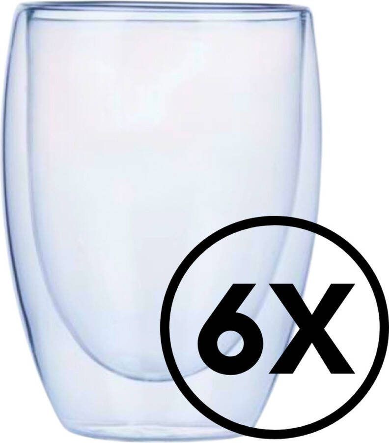 Stegger Dubbelwandige Glazen Dubbelwandige Koffieglazen Dubbelwandige Theeglazen 350ml 6 stuks