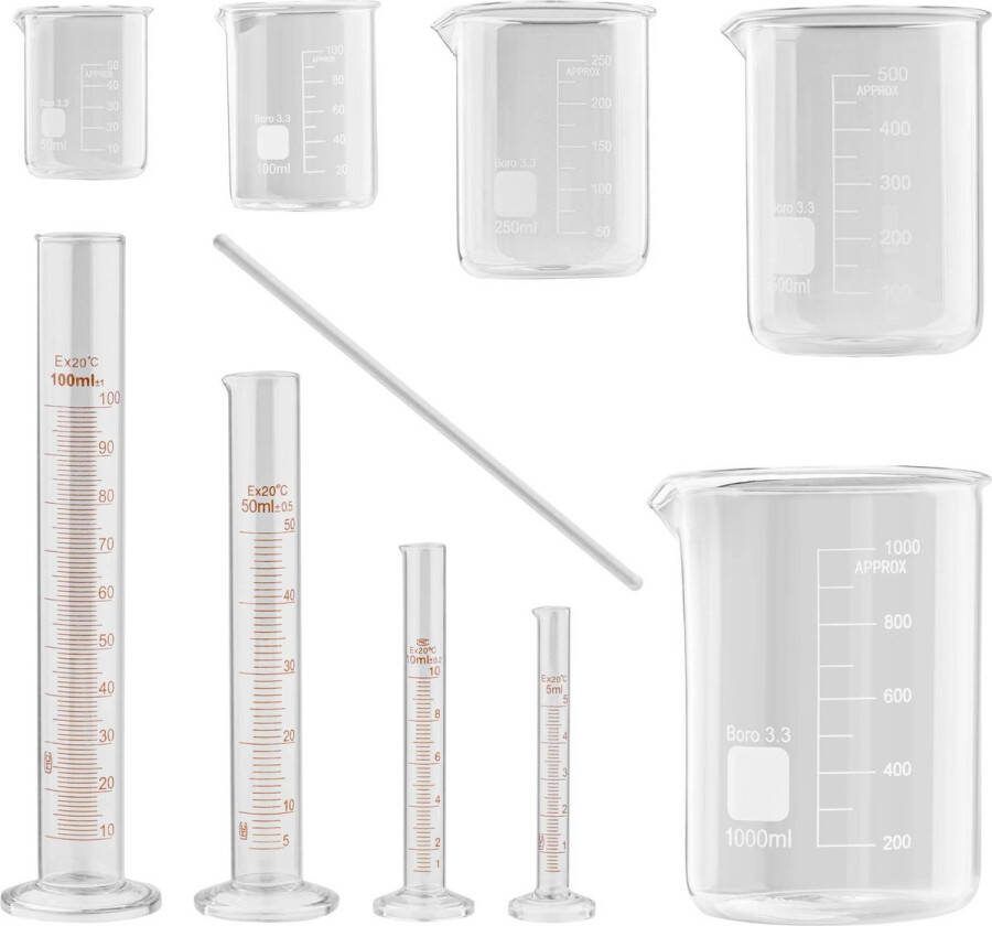 Steinberg Systems Laboratoriumglazen maatbekers 5 1000 ml set van 10 stuks