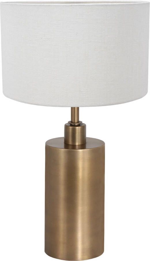 Steinhauer Brass tafellamp met witte kap 47 cm hoog E27 brons