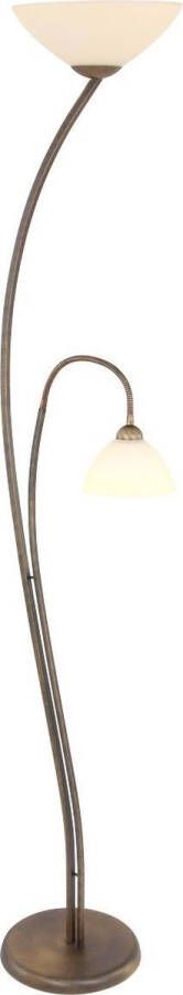 Steinhauer Capri Vloerlamp 2 lichts Brons Crème albast glas