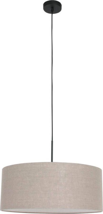 Steinhauer Sparkled Light hanglamp linnen taupe kap kap Ø50 cm verstelbaar in hoogte zwart