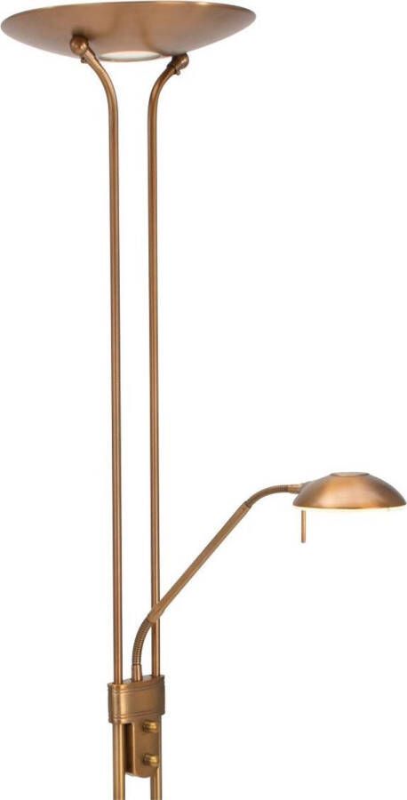 Steinhauer Olet Klassieke LED Dimbare Vloerlamp Staande Lamp met Dimmer met leeslamp 1 lichts H 1800 mm Brons Woonkamer Slaapkamer