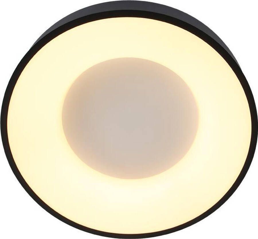 LampenshopOnline Plafondlamp RingledeØ 38cm wit zwart