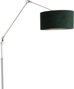 Steinhauer Prestige Chic vloerlamp knikarm met lampenkap Ø40 cm staal met groen