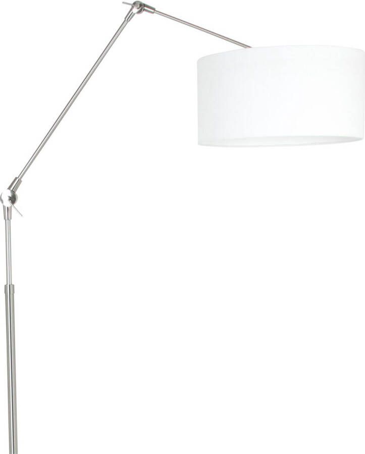 Steinhauer Prestige Chic vloerlamp knikarm met lampenkap Ø40 cm staal met wit linnen