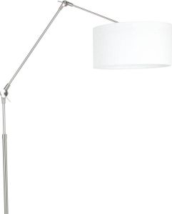 Steinhauer Prestige Chic vloerlamp knikarm met lampenkap Ø40 cm staal met wit linnen