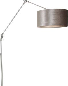 Steinhauer Prestige Chic vloerlamp knikarm met lampenkap Ø40 cm staal met zilver