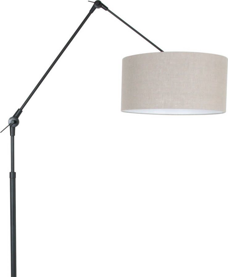 Steinhauer Prestige Chic vloerlamp knikarm met lampenkap Ø40 cm zwart met beige