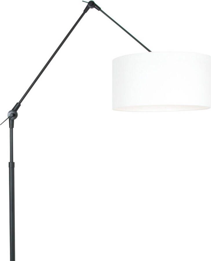 Steinhauer Prestige Chic vloerlamp knikarm met lampenkap Ø40 cm zwart met wit linnen