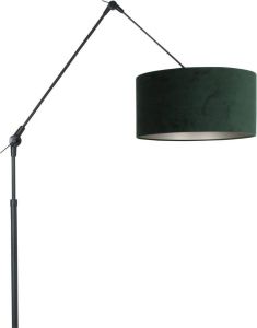 Steinhauer Prestige Chic vloerlamp met groene velvet kap verstelbaar 250 cm hoog zwart