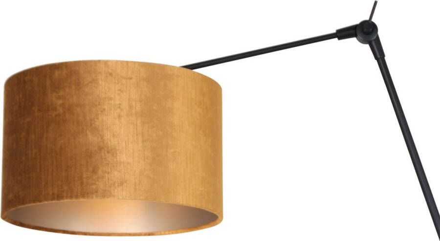 Steinhauer Prestige Chic wandlamp kap ⌀30 cm tot 105 cm diep dimmer op het product E27 zwart en okergeel