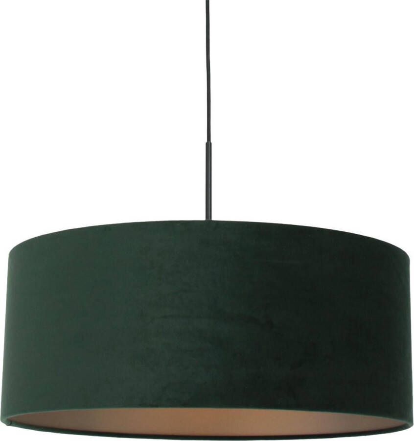 Steinhauer Sparkled Light hanglamp groen velvet kap kap Ø50 cm verstelbaar in hoogte zwart