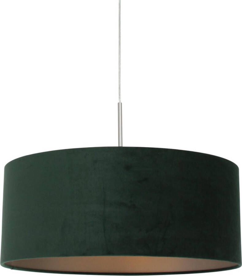 Steinhauer Sparkled Light hanglamp groene velvet kap kap Ø50 cm verstelbaar in hoogte staal