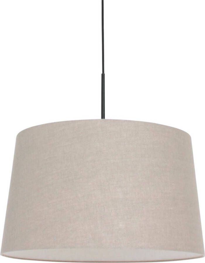Steinhauer Sparkled Light hanglamp linnen taupe kap Ø45 cm verstelbaar in hoogte zwart