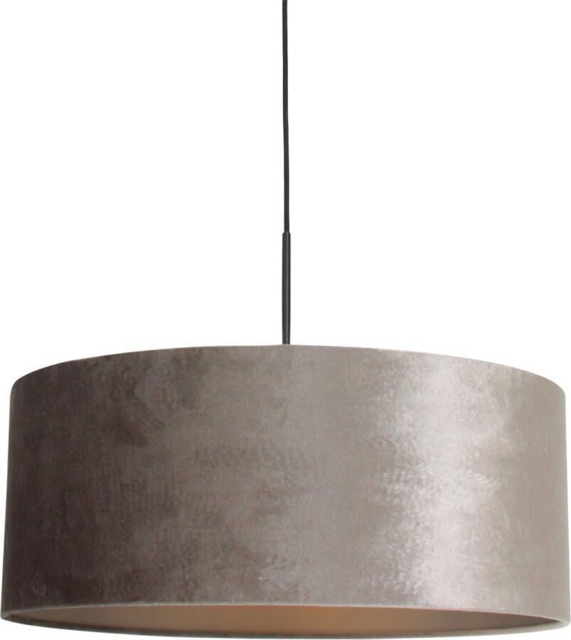 Steinhauer Sparkled Light hanglamp zilveren velvet kap kap Ø50 cm verstelbaar in hoogte zwart