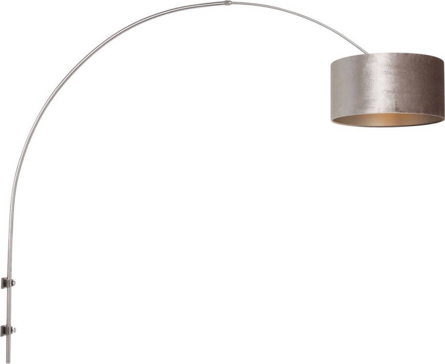 Steinhauer Sparkled Light wandlamp boog kap ⌀40 cm draai- en uittrekbaar staal met zilver