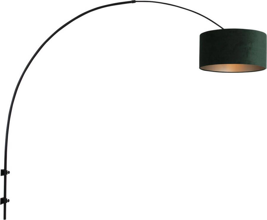 Steinhauer Sparkled Light wandlamp boog kap ⌀40 cm draai- en uittrekbaar zwart met groen