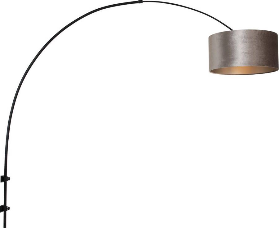 Steinhauer Sparkled Light wandlamp boog kap ⌀40 cm draai- en uittrekbaar zwart met zilver