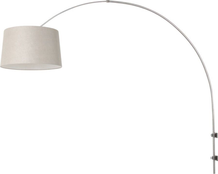 Steinhauer Sparkled Light wandlamp booglamp 140 tot 185 cm breed staal met beige lampenkap