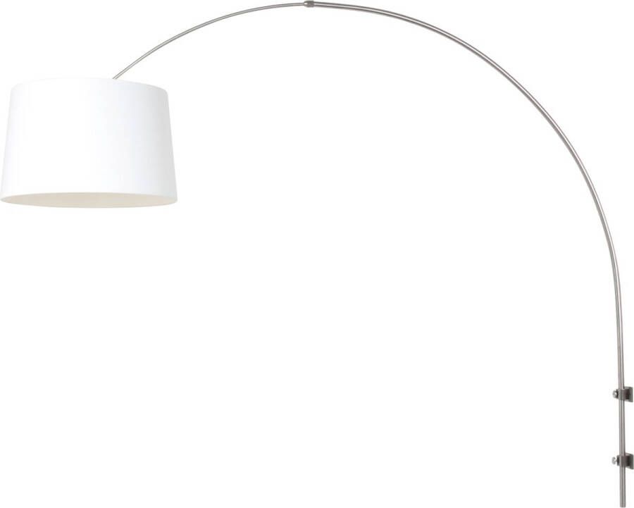 Steinhauer Sparkled Light wandlamp booglamp 140 tot 185 cm breed staal met gladde witte lampenkap