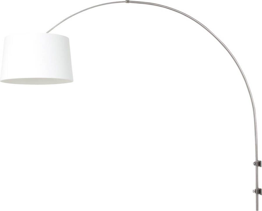 Steinhauer Sparkled Light wandlamp booglamp 140 tot 185 cm breed staal met grof linnen witte lampenkap