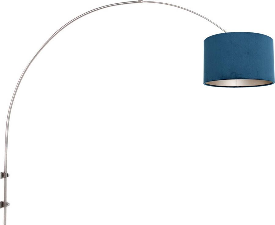 Steinhauer Sparkled Light wandlamp booglamp verstelbaar staal met blauwe kap