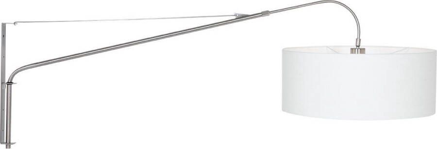 Steinhauer Wandlamp elegant classy 9328 staal kap wit linnen grof