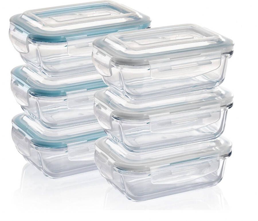 Stellar Glazen voedselbewaardozen Meal Prep Klikslot lekvrije deksels Bakjes opbergen Bakjes Bakje met deksel Glazen bakjes Vershoudbakjes Bewaarbakjes