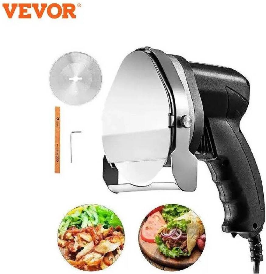 Stellar Snijmachine Elektrische Kebabsnijder Vlees Snijder RVS Draadloos 2 Bladen 0-8mm Dikte