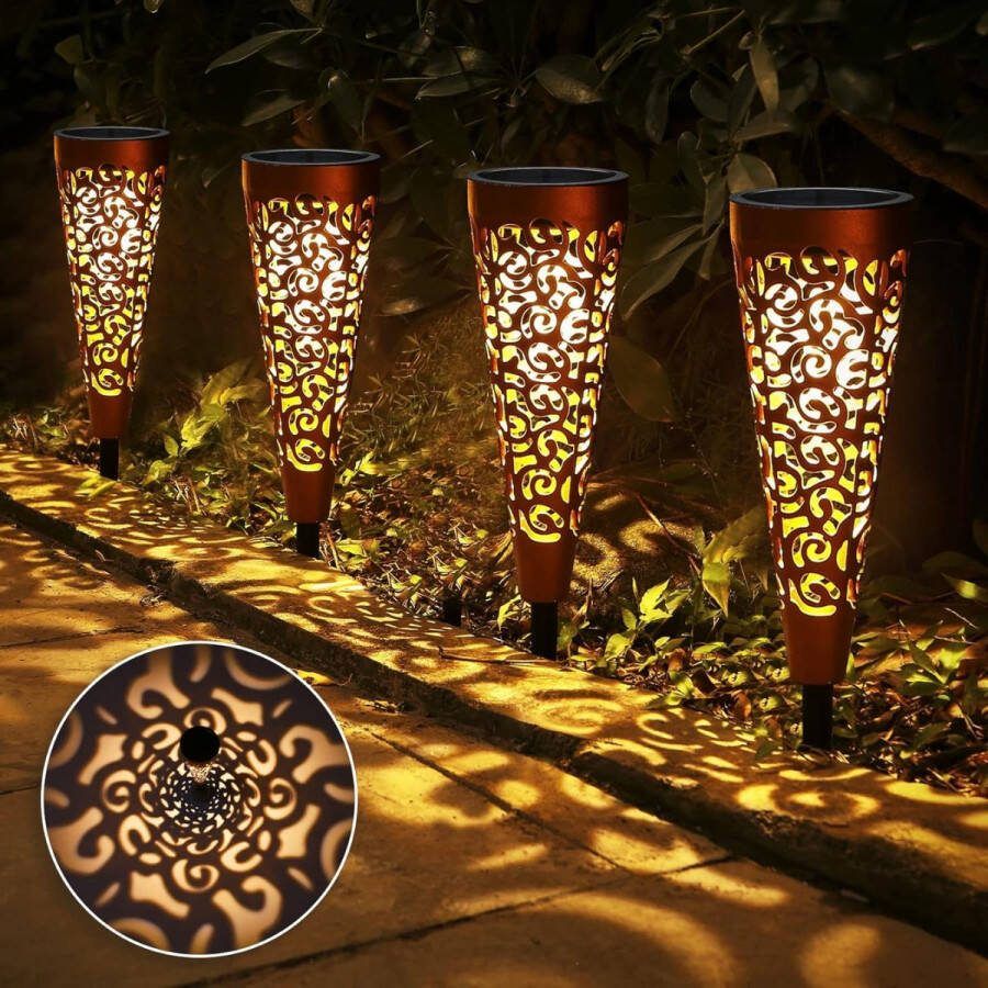 Stellar Solar verlichting Solar verlichting voor buiten 4 stuks solar lampen IP65 waterdicht LED solar tuinverlichting = Tuinverlichting op zonne energie Tuinverlichting op zonneenergie Tuinverlichting led buiten