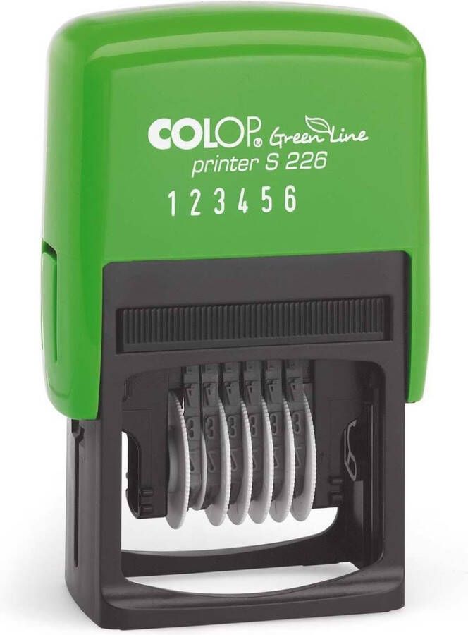 Stempel Stempelfabriek Colop Printer S226 GL Blauw rood | Cijferbandstempel bestellen | Stempel met draaibare cijfers | Bestel nu!