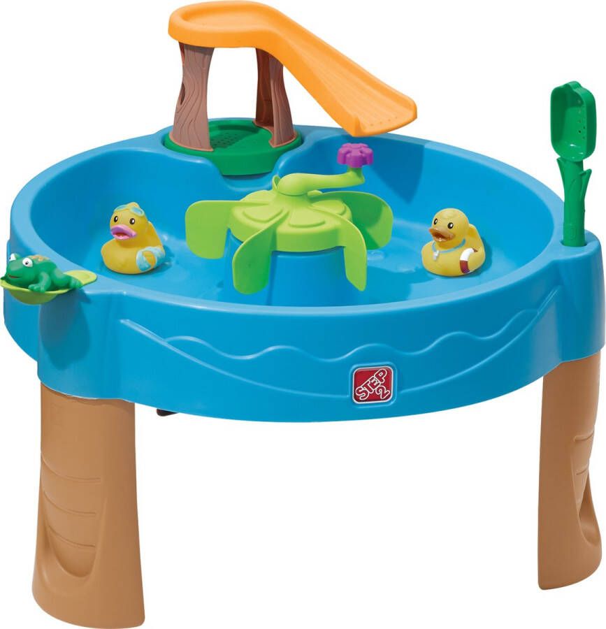 Step2 Duck Pond Watertafel Met 6 accessoires: eendjes spuitende kikker schep en flipper Waterspeelgoed voor kind Activiteitentafel met water voor de tuin buiten