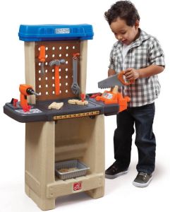 Step2 Handy Helper s Speelgoedwerkbank Werkbank voor kinderen incl. 22-delige accessoire-set & Durafoam bouwpakket Kunststof speelgoed