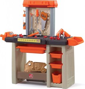Step2 Handyman Workbench Speelgoedwerkbank in Oranje Werkbank voor kinderen incl. 30-delige accessoire-set Kunststof speelgoed