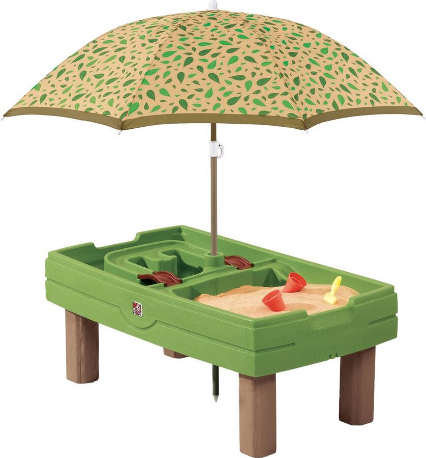 Step2 Naturally Playful Zand & Watertafel Met Parasol en accessoires Activiteitentafel Zandtafel met deksel voor de tuin buiten Waterspeelgoed voor kind