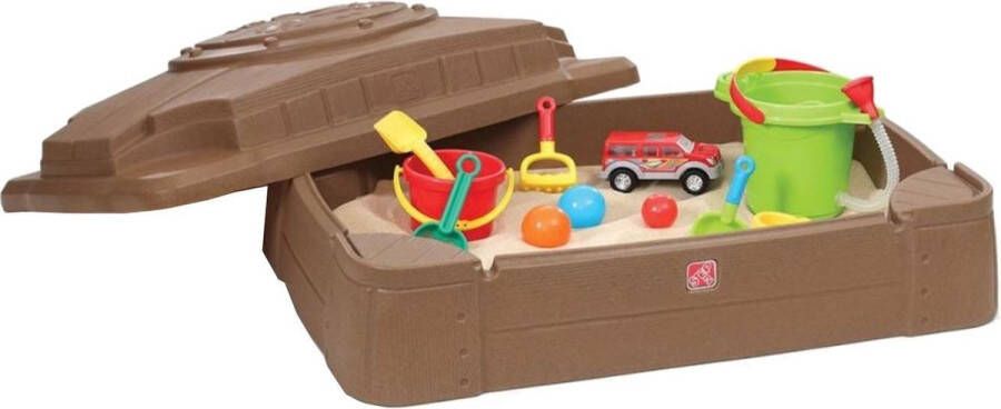 Step2 Play & Store Zandbak Met Deksel en Zitbankjes Zandbak van plastic kunststof voor kinderen Voor 91 kg zand