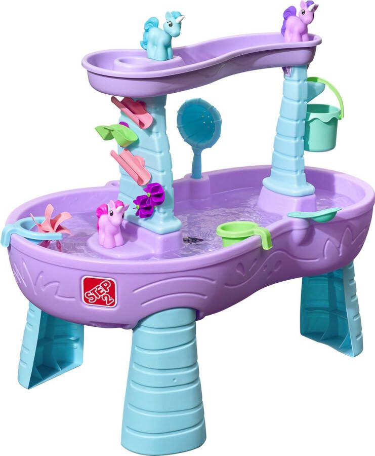 Step2 Rain Shower Splash Unicorns Watertafel Eenhoorn met 13-delig accessoireset Waterspeelgoed voor kind Activiteitentafel met water voor de tuin buiten