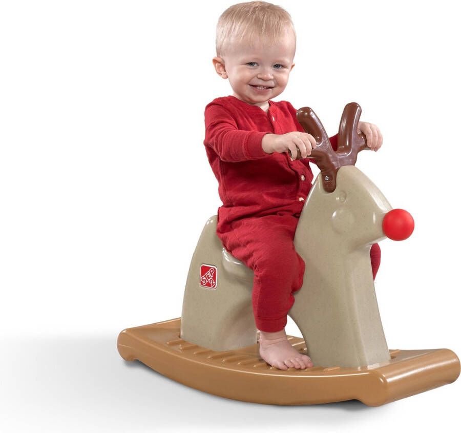 Step2 Rudolph the Rocking Reindeer Rudolf Rendier Hobbelpaard van kunststof Kerst speelgoed voor kinderen vanaf 1 jaar