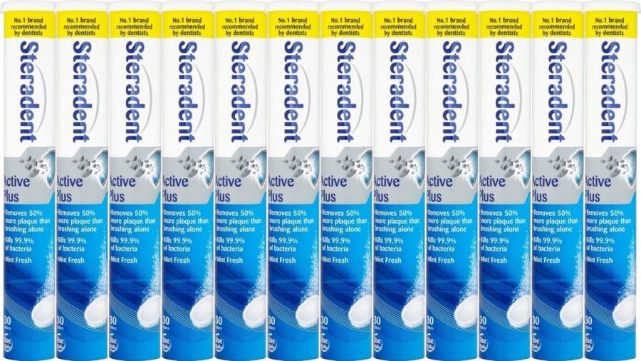 Steradent Kunstgebit Reinigingstabletten Active Plus 12 x 30 Tabletten voordeelverpakking