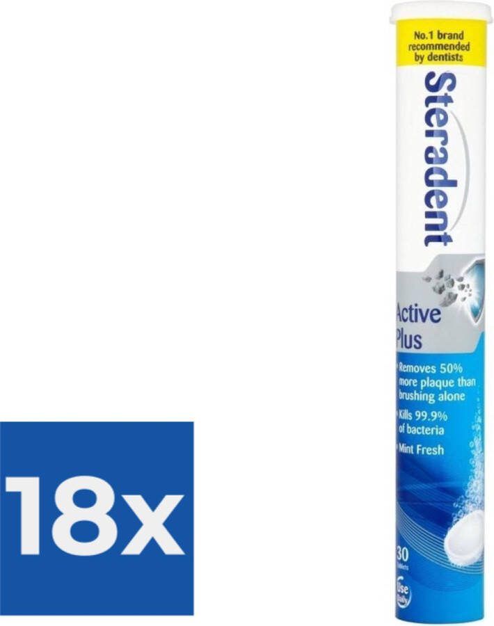 Steradent Reinigingstabletten Active Plus 30 Tabletten Voordeelverpakking 18 stuks
