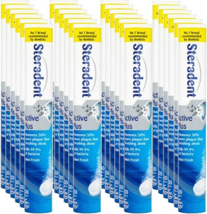Steradent Reinigingstabletten Active Plus 30 Tabletten Voordeelverpakking 24 stuks